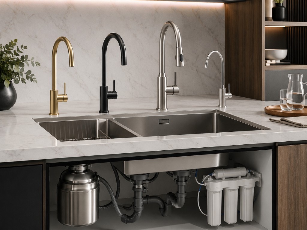 DUHAUS kitchen sink, tapware and water systems with mixers and filtration