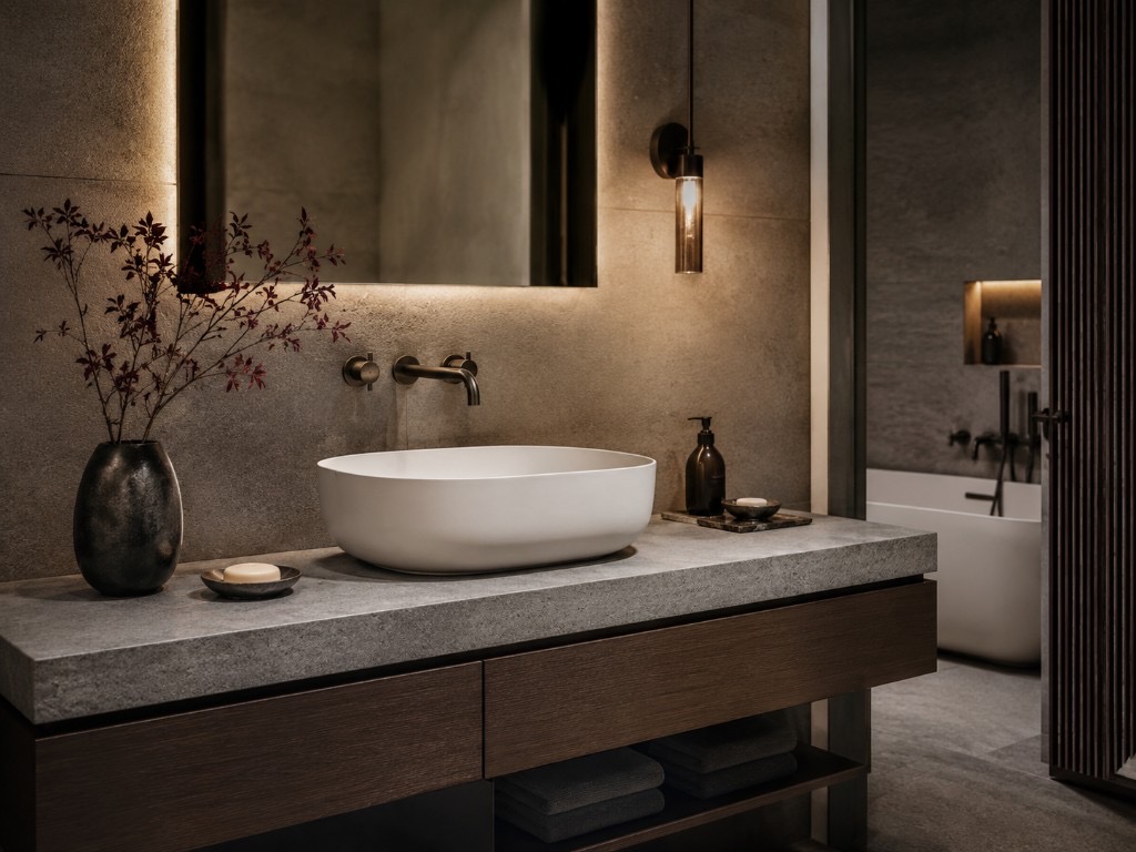DUHAUS bathroom basin lifestyle scene in a premium bathroom interior