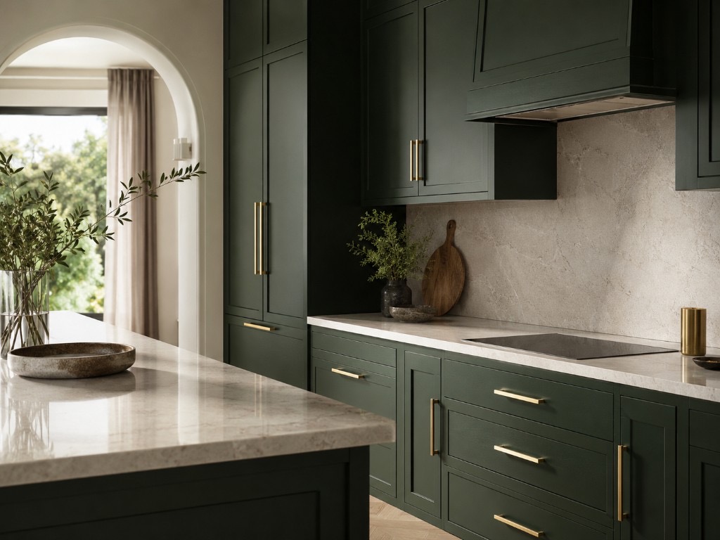 DUHAUS cabinet handles installed on a premium kitchen cabinet system