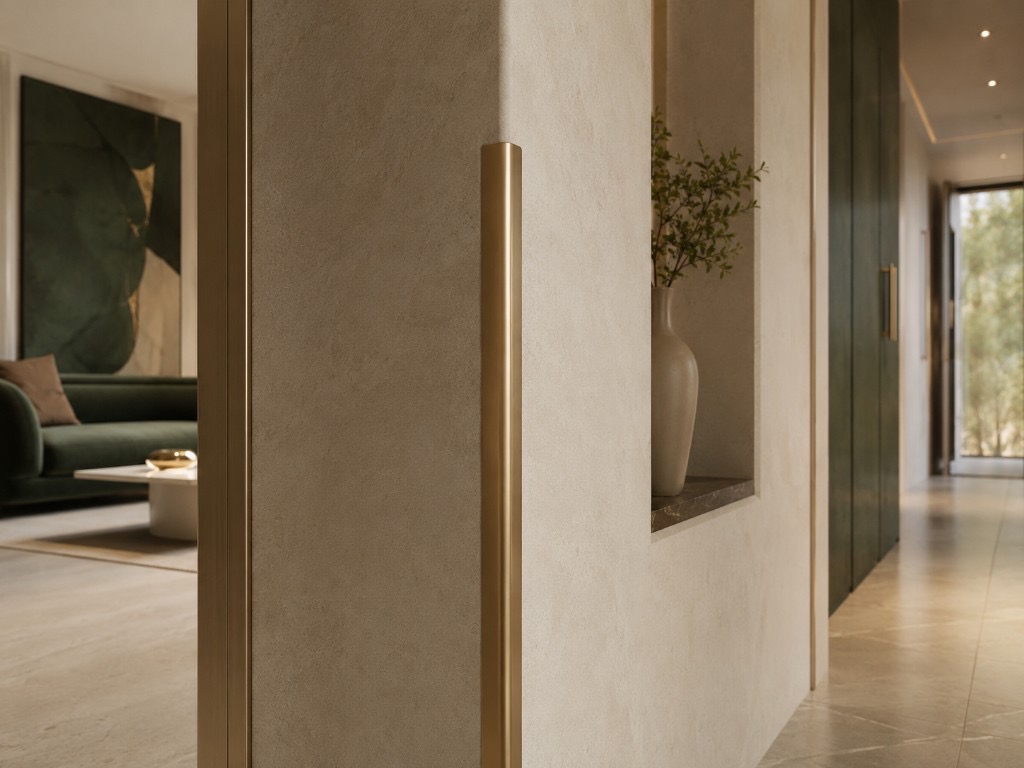 DUHAUS corner protector installed on a premium interior wall corner