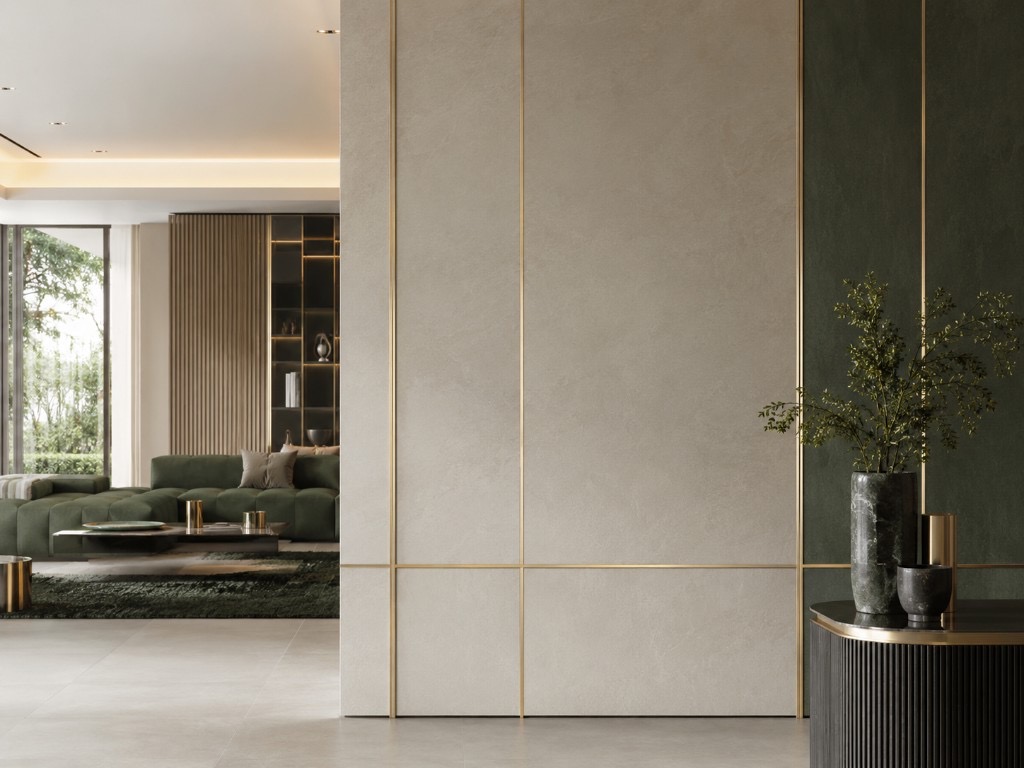 DUHAUS decorative trim installed on a premium interior wall panel