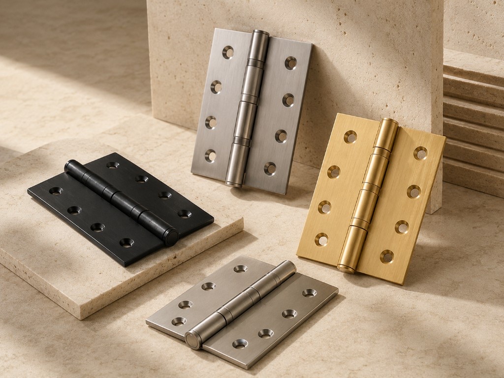 DUHAUS door hinge collection in coordinated finishes