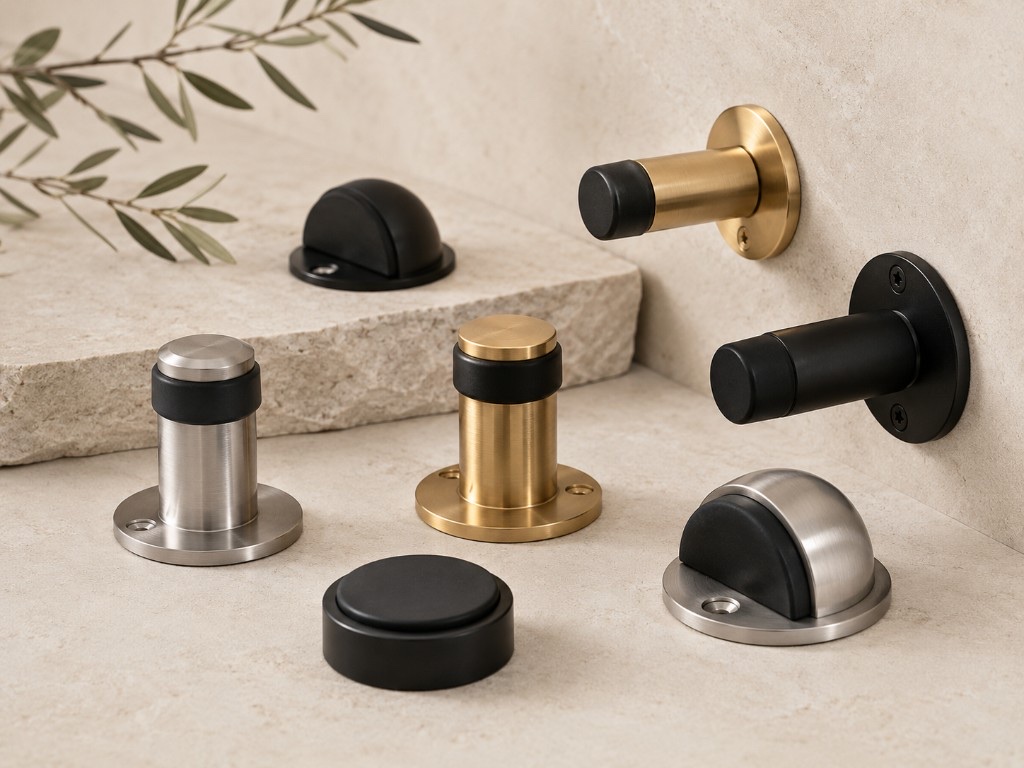 DUHAUS door stop collection in floor and wall-mounted styles