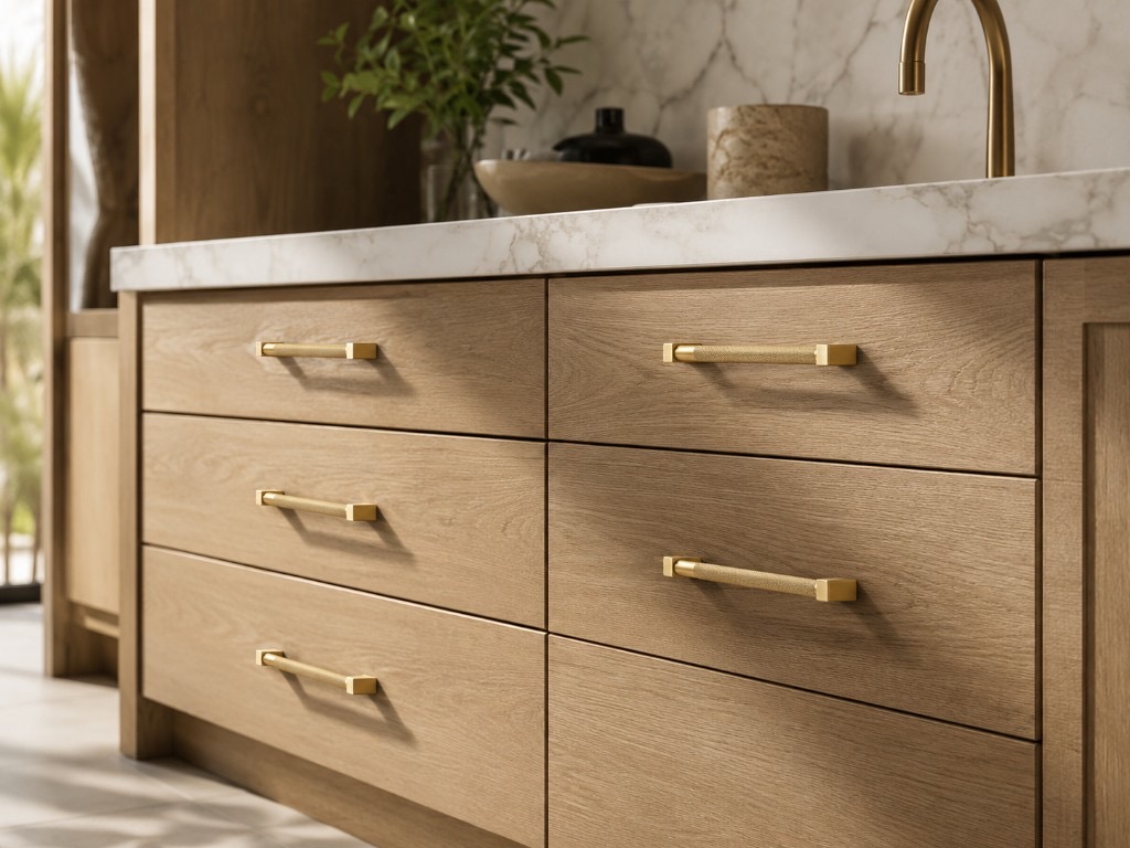 DUHAUS drawer pulls installed on premium kitchen drawer fronts