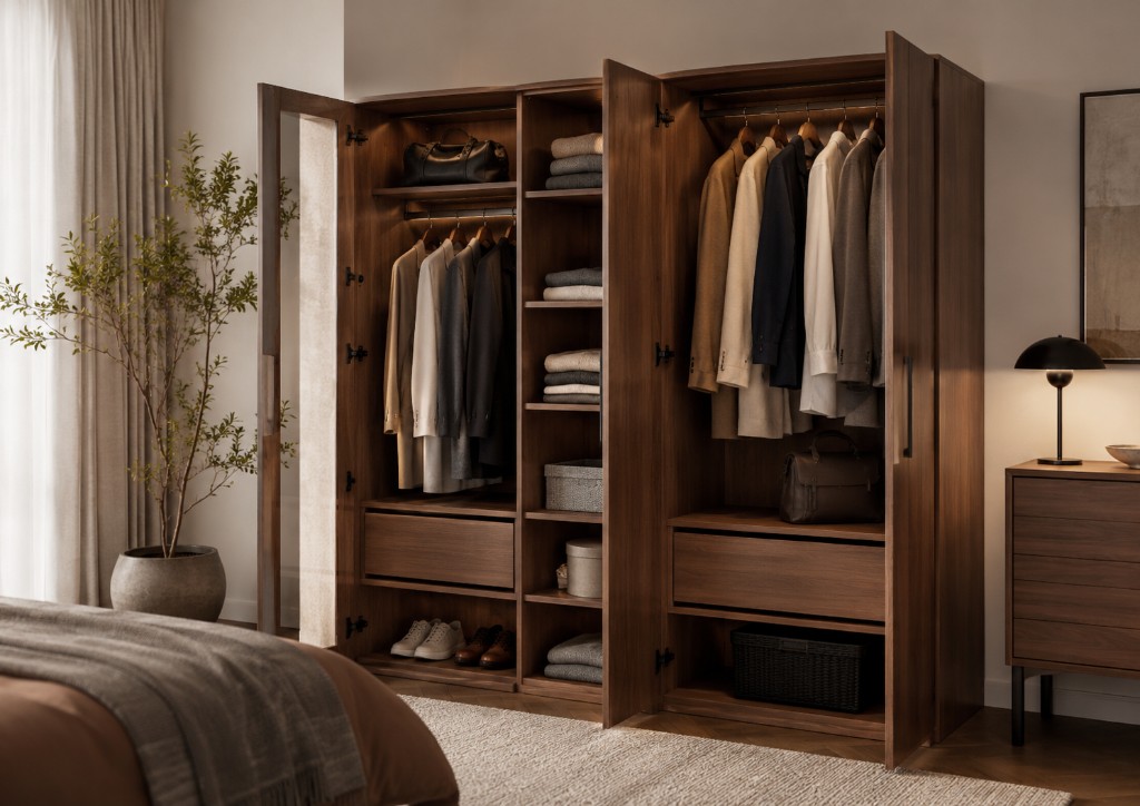 DUHAUS freestanding wardrobe installed in a premium bedroom