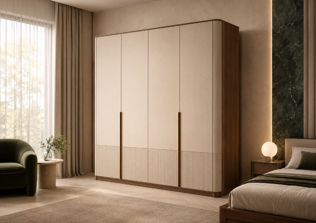 DUHAUS freestanding wardrobe lifestyle scene in a modern bedroom