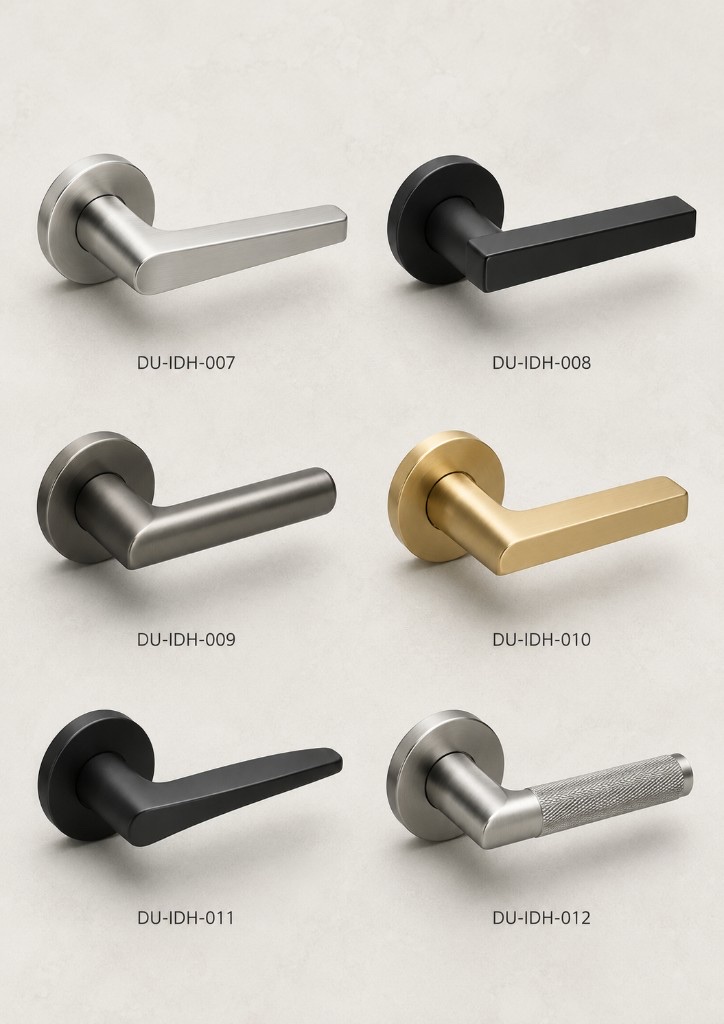 DUHAUS internal door handle extended range DU-IDH-007 to DU-IDH-012