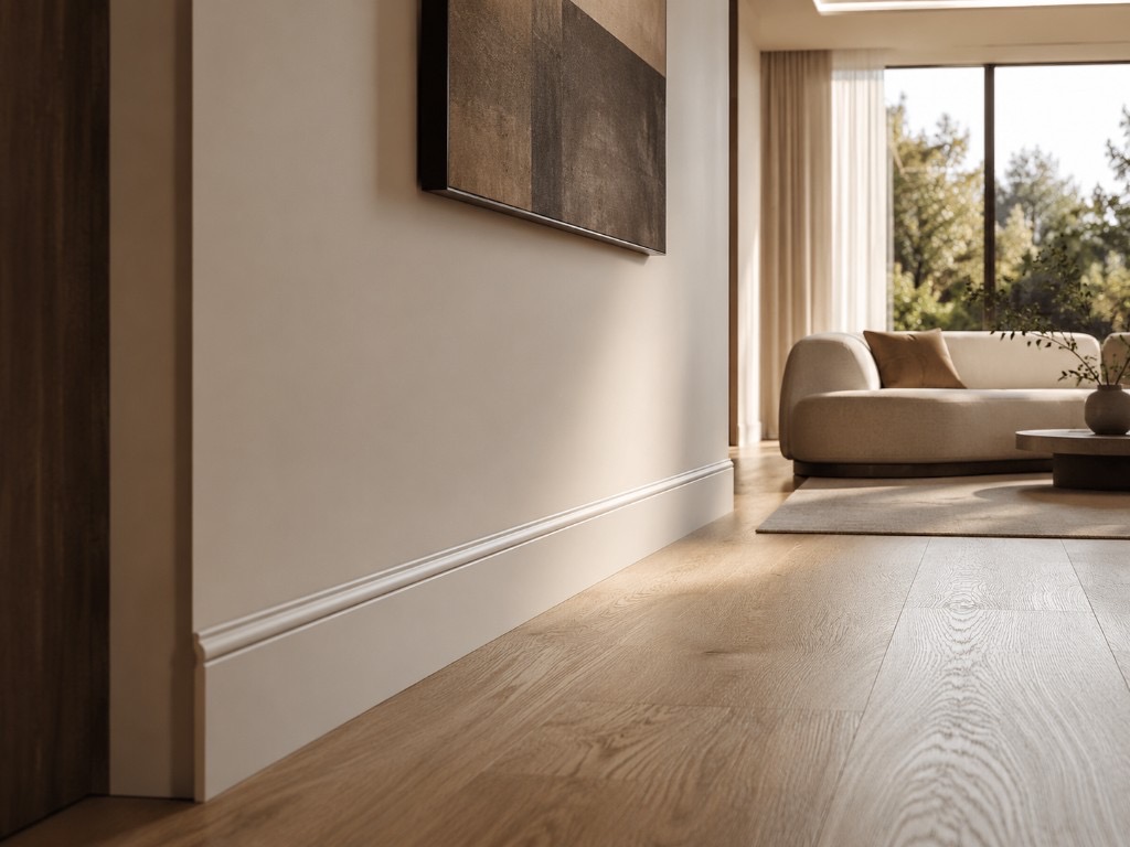DUHAUS skirting trim installed along the base of a premium interior wall