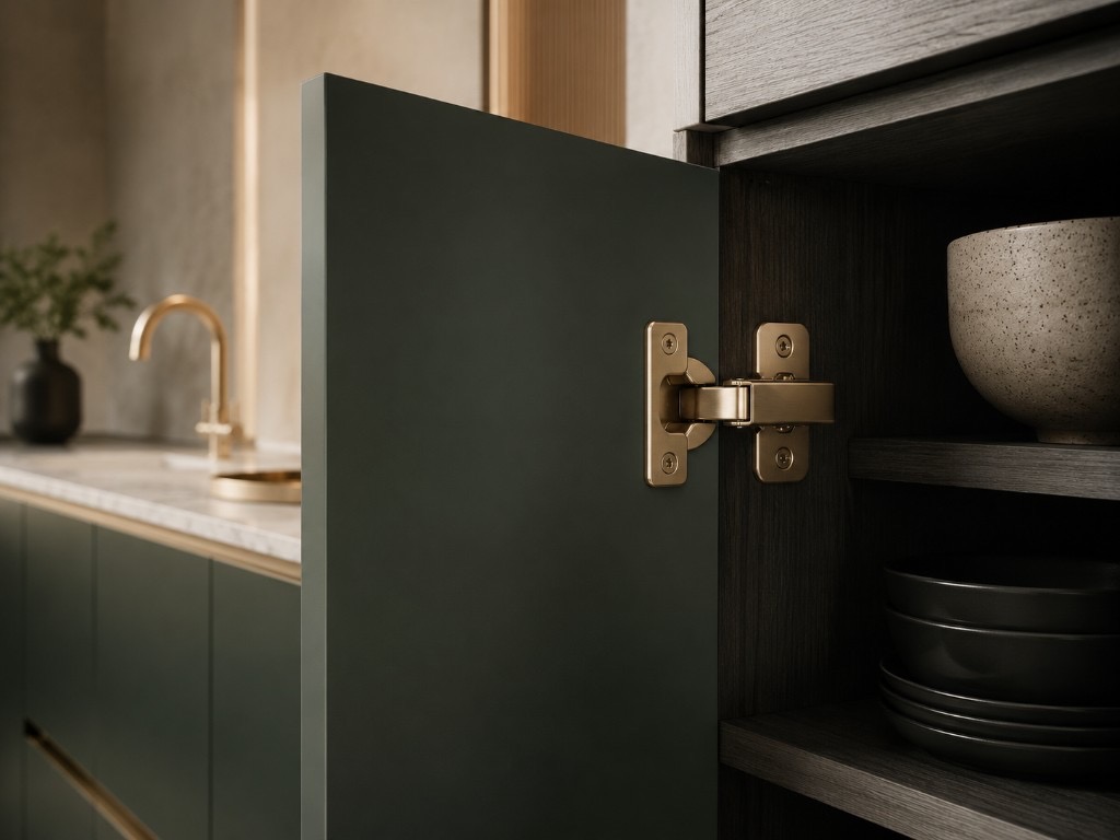 DUHAUS soft-close hinge installed on premium cabinet door
