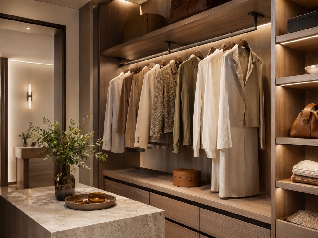 DUHAUS wardrobe bracket lifestyle scene inside a walk-in wardrobe