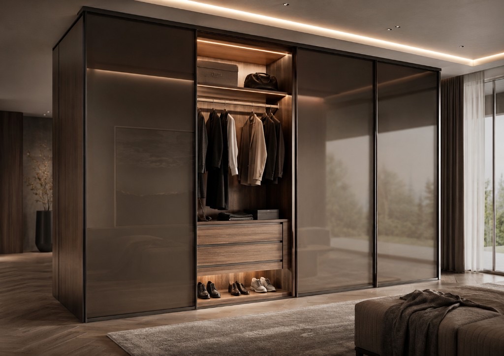 DUHAUS wardrobe roller lifestyle scene with sliding wardrobe doors